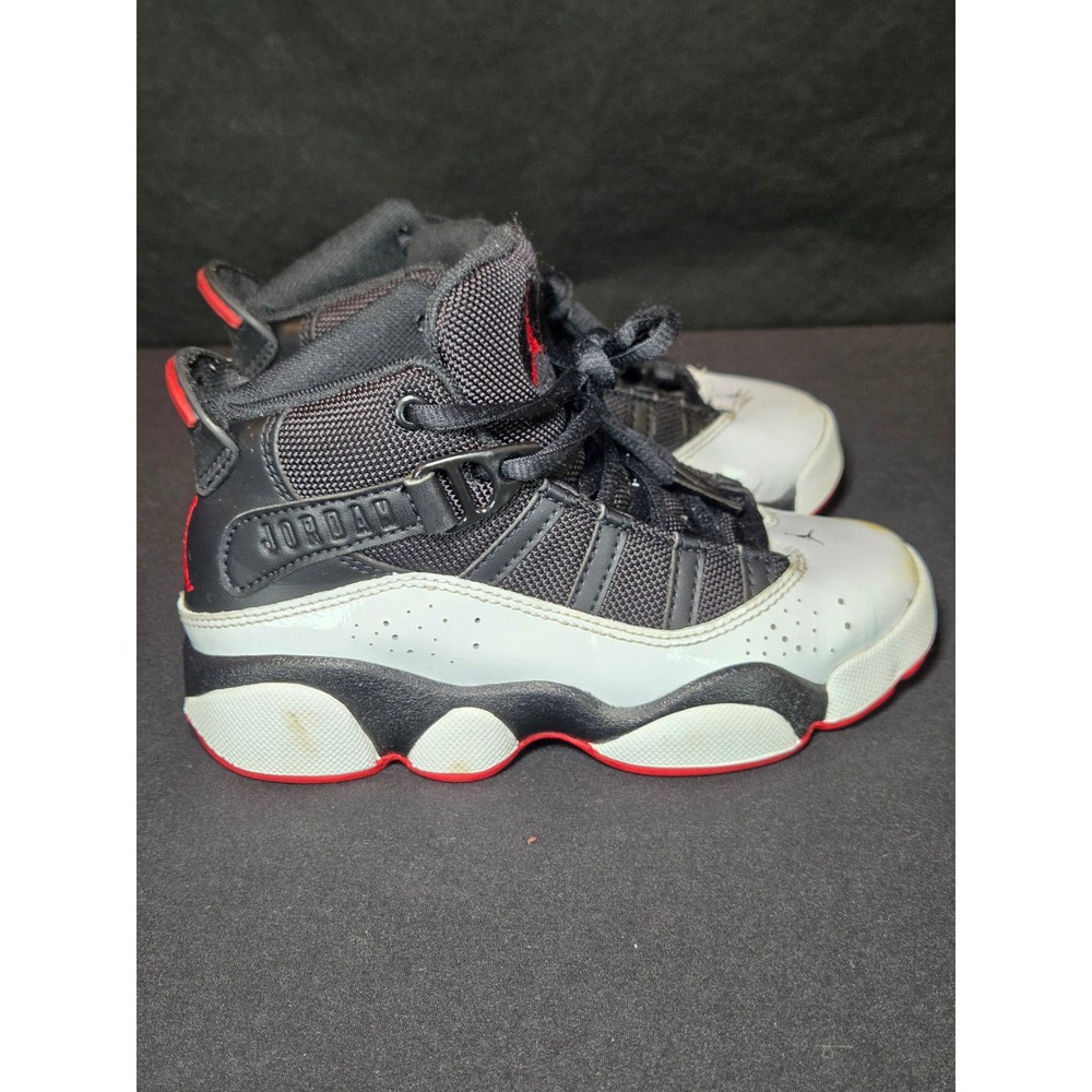 Air Jordan 6 Rings Retro Basketball Shoes Black White Kid's‎ Size 11C - Picture 7 of 10